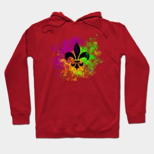 Abstract Mardi Gras Fleur de lis Hoodie